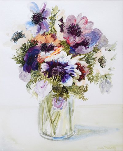 Anemones in a Glass Jug by Joan Thewsey